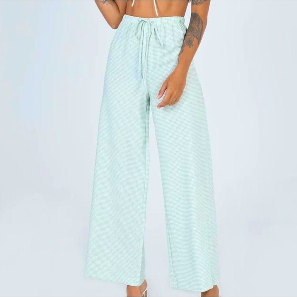 Princess Poly Gingham Wide Leg Pants, Size 4
